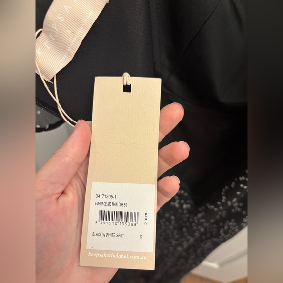 Keepsake Embrace Me Black Polka Dot One-Shoulder Maxi Dress - Picture 8 of 12